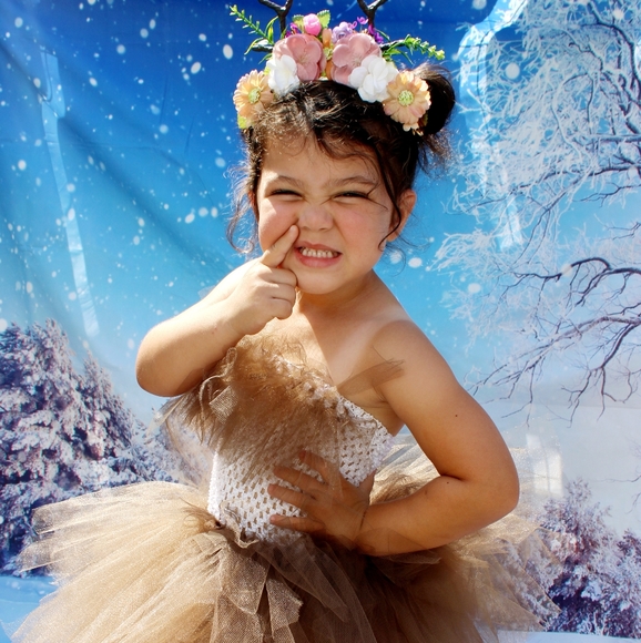Bambi Inspired,Deer, costume, tulle dress toddle